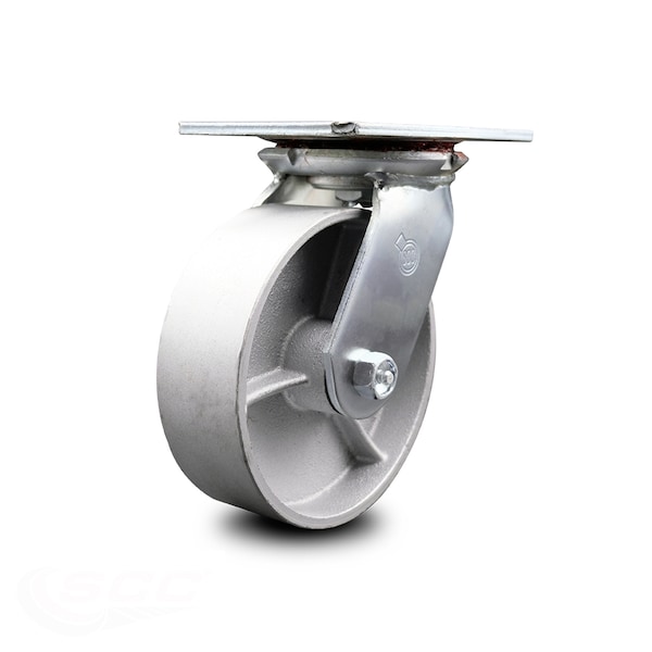 6 Inch Heavy Duty Top Plate Semi Steel Swivel Caster with Ball Bearing SCC